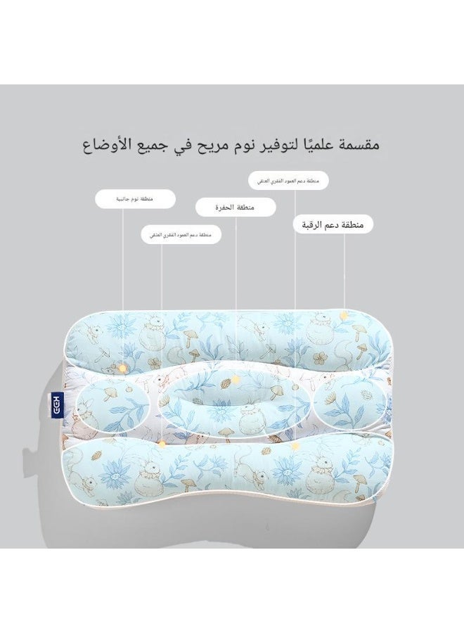 A-Class Cotton Kids Pillow for Ages 6–12 | Ergonomic Neck & Shoulder Support with Cooling Pillowcase, 35×55×6.5cm | Dual-Sided All-Season Design - Image 4
